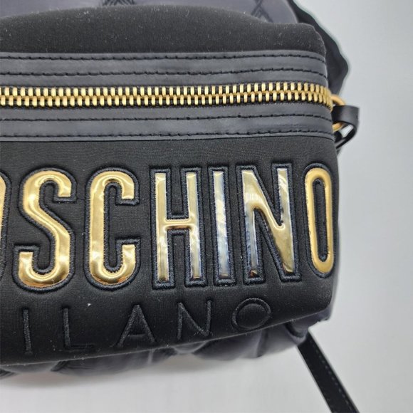Moschino Quilted Nylon Backpack | Navy | NEW Defective - Picture 6 of 8